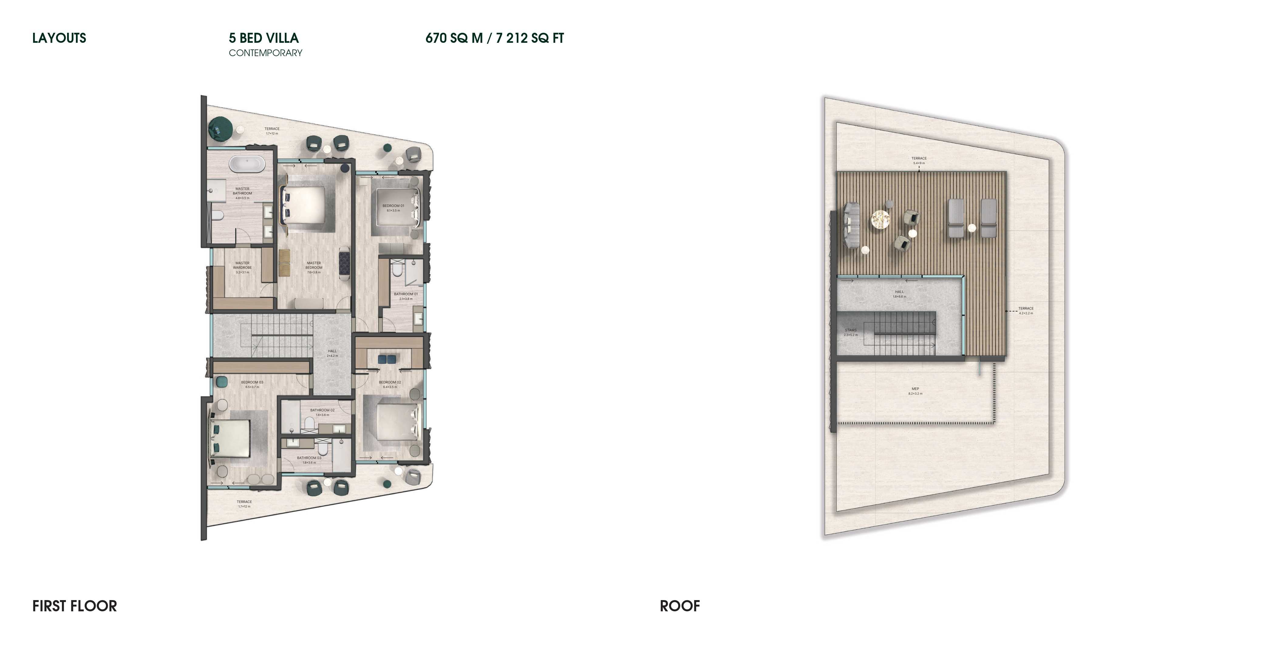 5BED Villa Contemporary - First Floor - Roof